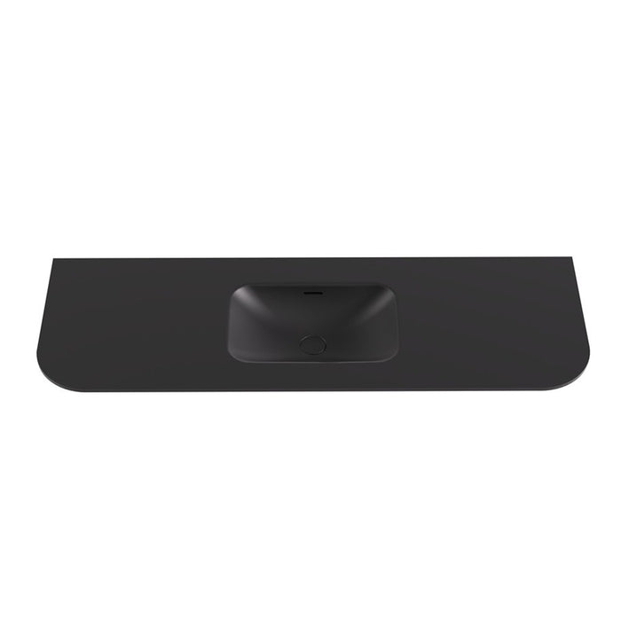 900-1800*500*12mm Lukka Aruro Matt White/Matt Black Solid Surface Stone Basin Vanity Top With Overflow