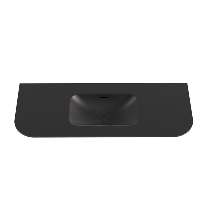900-1800*500*12mm Lukka Aruro Matt White/Matt Black Solid Surface Stone Basin Vanity Top With Overflow