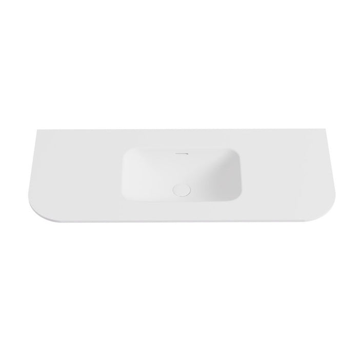 900-1800*500*12mm Lukka Aruro Matt White/Matt Black Solid Surface Stone Basin Vanity Top With Overflow