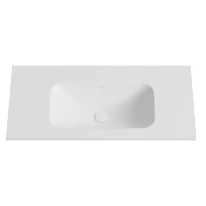 600-1500*460*145mm Poseidon Matt White Chiefly Solid Surface Stone with Overflow Vanity Top