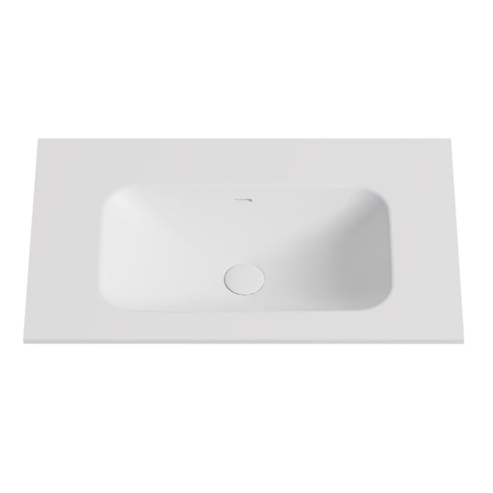 600-1500*460*145mm Poseidon Matt White Chiefly Solid Surface Stone with Overflow Vanity Top