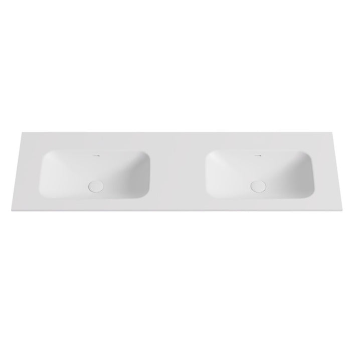 600-1500*460*145mm Poseidon Matt White Chiefly Solid Surface Stone with Overflow Vanity Top