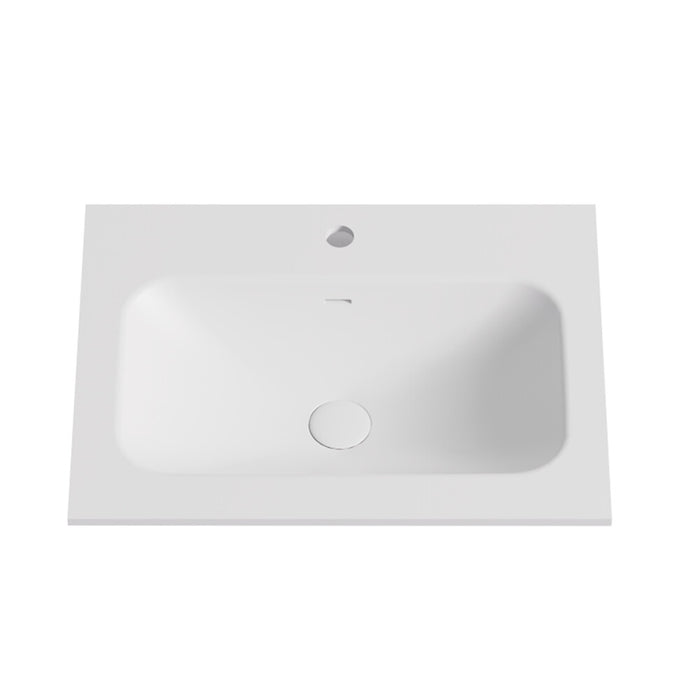 600-1500*460*145mm Poseidon Matt White Chiefly Solid Surface Stone with Overflow Vanity Top