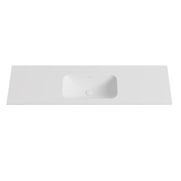 600-1500*460*145mm Poseidon Matt White Chiefly Solid Surface Stone with Overflow Vanity Top
