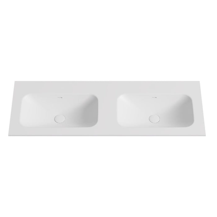 600-1500*460*145mm Poseidon Matt White Chiefly Solid Surface Stone with Overflow Vanity Top
