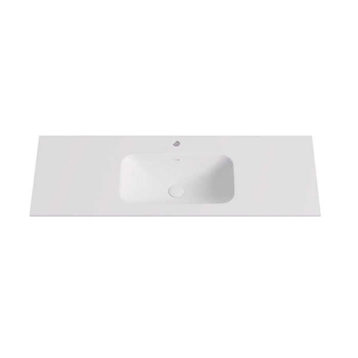 600-1500*460*145mm Poseidon Matt White Chiefly Solid Surface Stone with Overflow Vanity Top