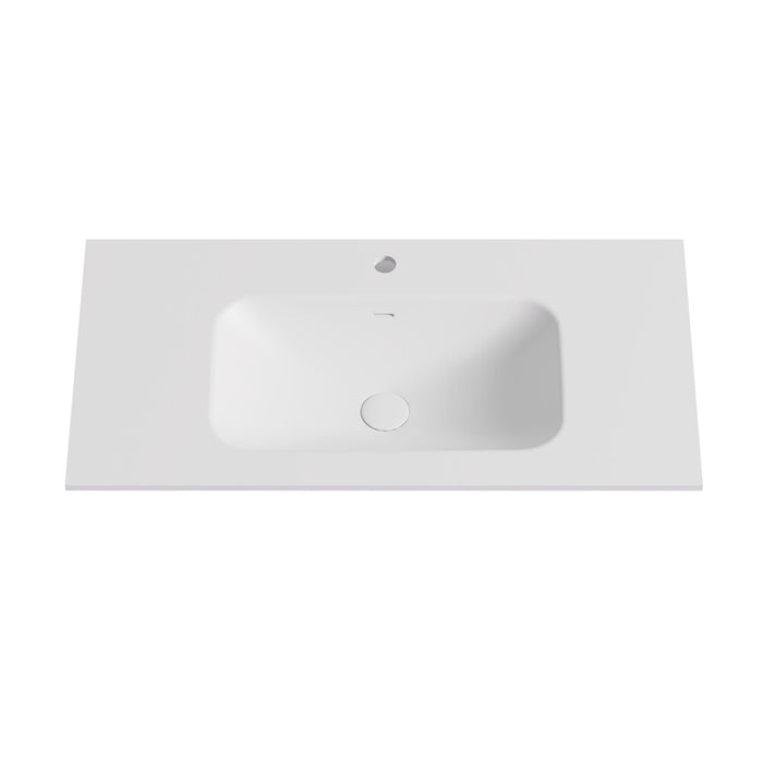 600-1500*460*145mm Poseidon Matt White Chiefly Solid Surface Stone with Overflow Vanity Top