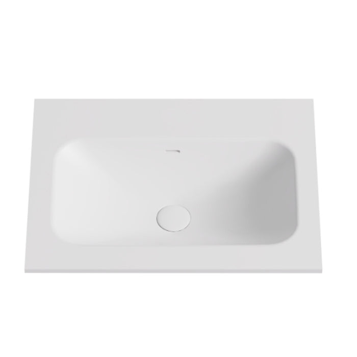 600-1500*460*145mm Poseidon Matt White Chiefly Solid Surface Stone with Overflow Vanity Top