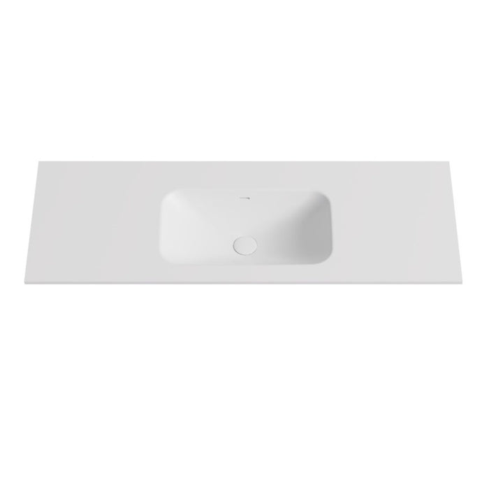 600-1500*460*145mm Poseidon Matt White Chiefly Solid Surface Stone with Overflow Vanity Top