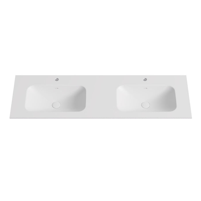 600-1500*460*145mm Poseidon Matt White Chiefly Solid Surface Stone with Overflow Vanity Top