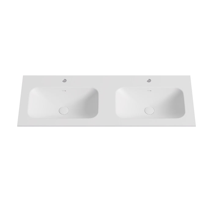 600-1500*460*145mm Poseidon Matt White Chiefly Solid Surface Stone with Overflow Vanity Top