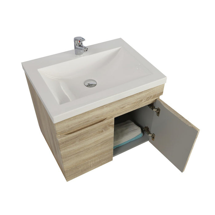 600-1500*500*450mm POS Berge White Oak MDF Wall Hung Vanity