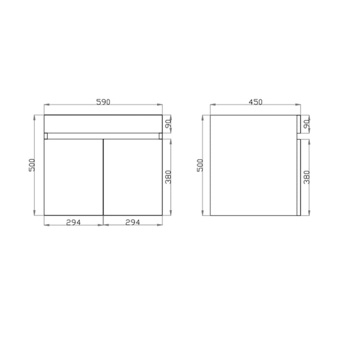 600-1500*500*450mm Posedion Berge Dark Grey MDF Wall Hung Vanity