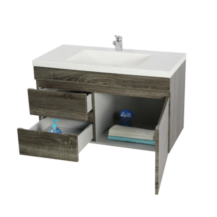 600-1500*500*450mm Posedion Berge Dark Grey MDF Wall Hung Vanity