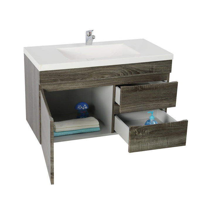 600-1500*500*450mm Posedion Berge Dark Grey MDF Wall Hung Vanity