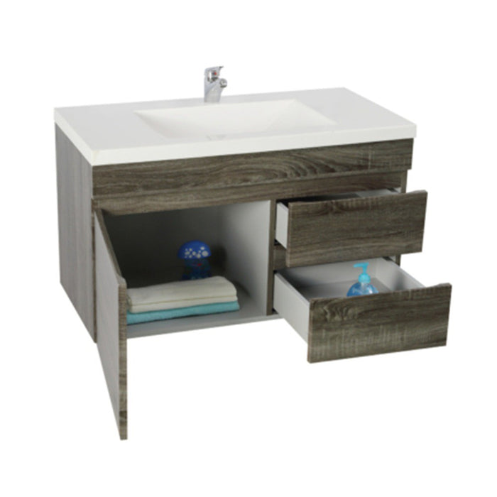 600-1500*500*450mm Posedion Berge Dark Grey MDF Wall Hung Vanity