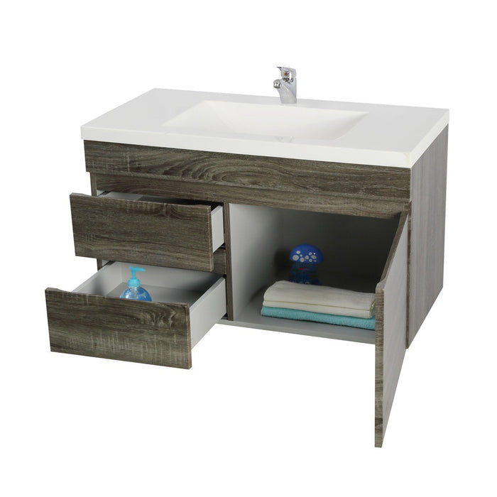 600-1500*500*450mm Posedion Berge Dark Grey MDF Wall Hung Vanity