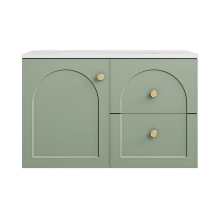 750*455*470mm Lukka Chester Federation Olive Green PVC Cabinet Wall Hung Vanity