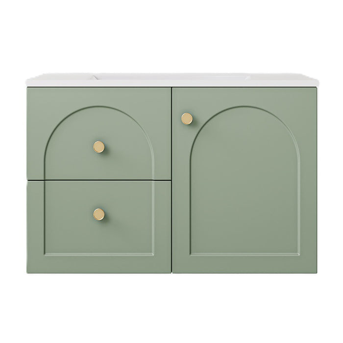 750*455*470mm Lukka Chester Federation Olive Green PVC Cabinet Wall Hung Vanity