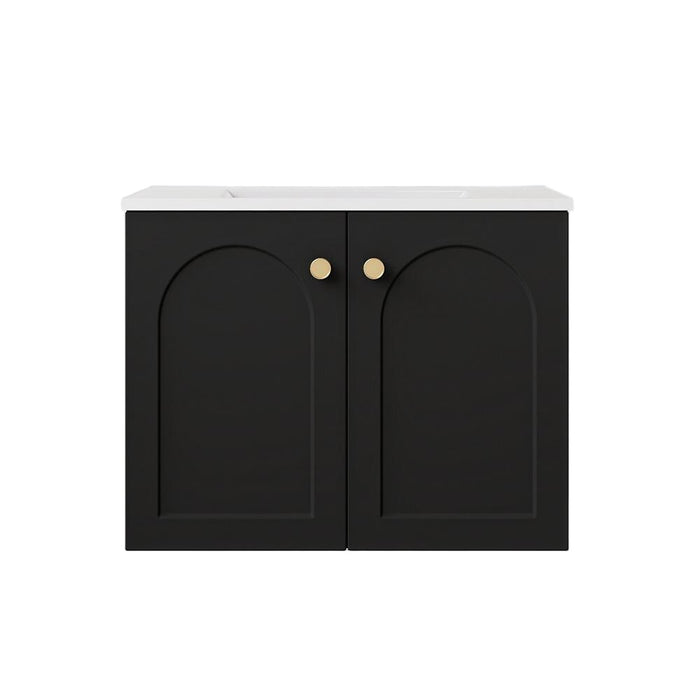 600*455*470mm Lukka Chester Federation Matt Black PVC Wall Hung Vanity
