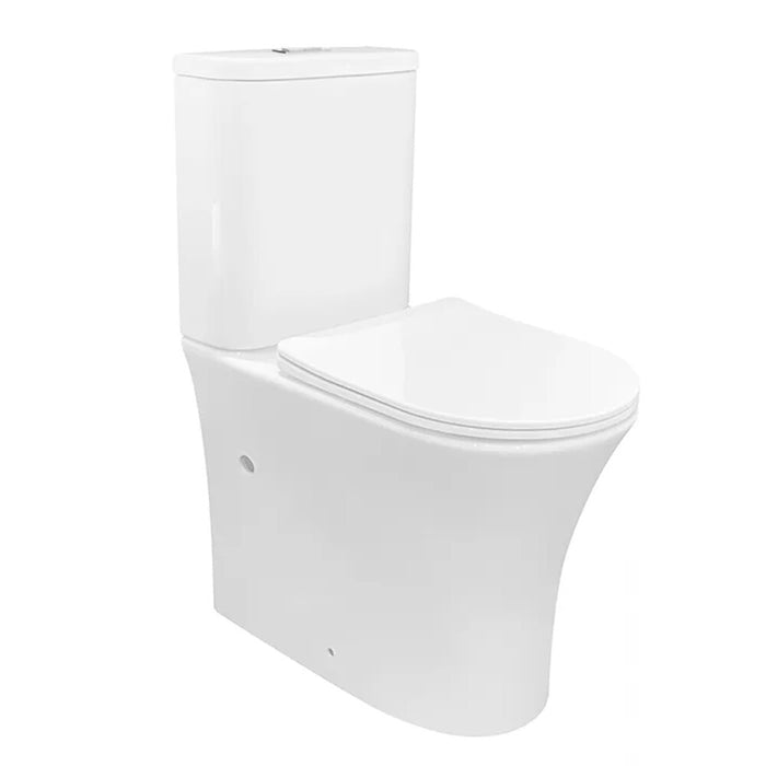 885*360*610mm Inspire Newport Ceramic Gloss White Rimless Back To Wall Toilet