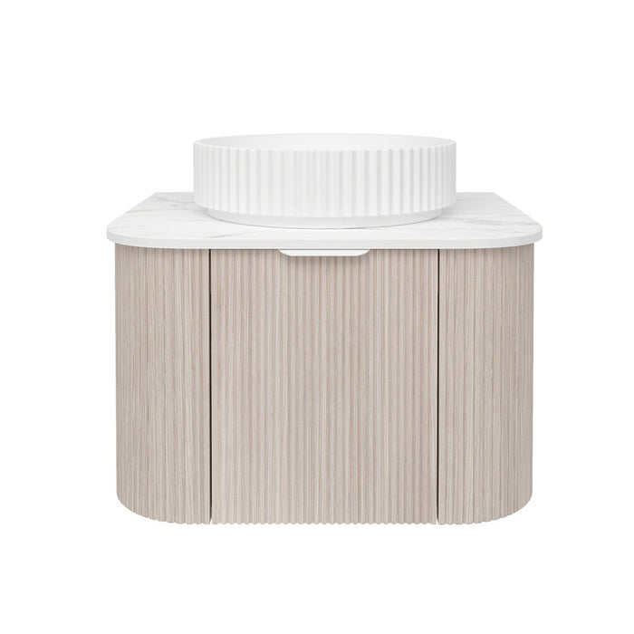 600-1800*500mm POS Bronte Coastal Oak Woodgrain thermolaminated V-Groove Fluted Bathroom Cabinet Wall Hung Vanity