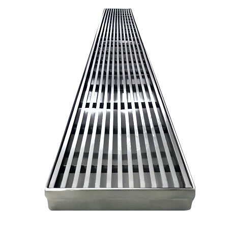 600-1800*100mm Somer Silver Wide Linear Floor Grate Grill Drain (80mm Outlet)