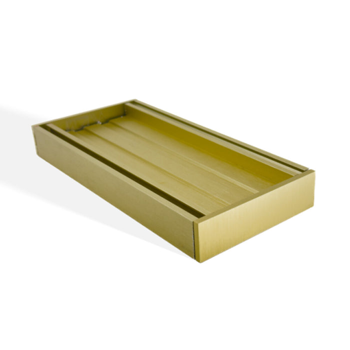 300-5600*26*100mm Aquaperla Brushed Gold Ezy UV Stable Anodised Aluminium Flow Tile Insert Grate