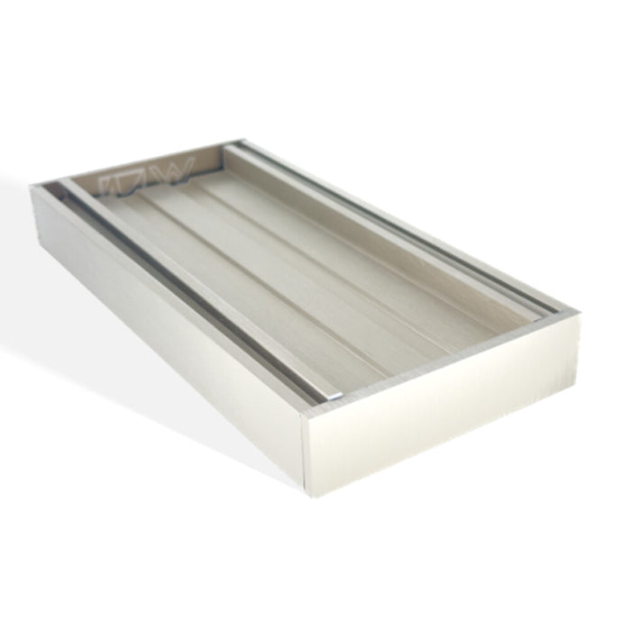 300-5600*26*100mm Aquaperla Brushed Nickel Ezy UV Stable Anodised Aluminium Flow Tile Insert Grate