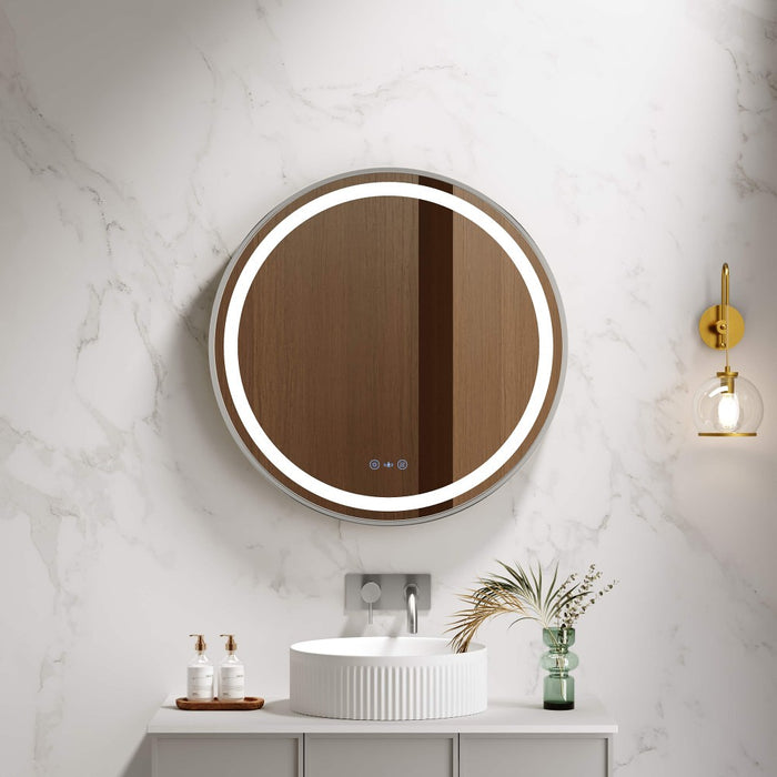 600-900mm Mercio Venus Brushed Gold/Brushed Nickel/Gun Metal/Matt Black Round Frame Motion Sensor LED Mirror