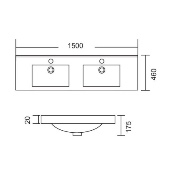 600-1500*460*850mm Roma Slim China Top with T Bar Handle Standard Freestanding Vanity With Legs