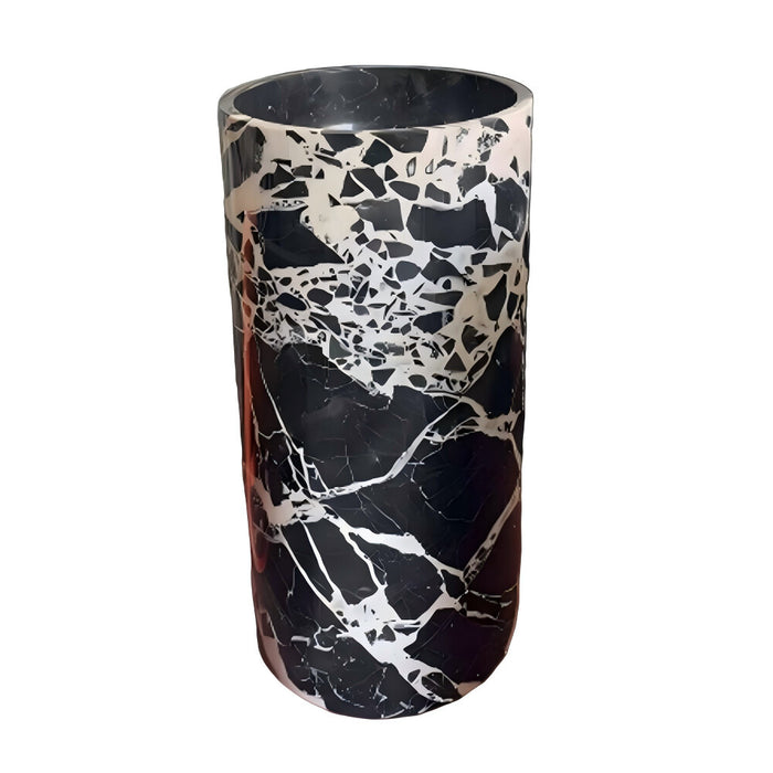 430*850mm Sunny Tile Viola Calacatta Black Marble Round Freestanding Basin