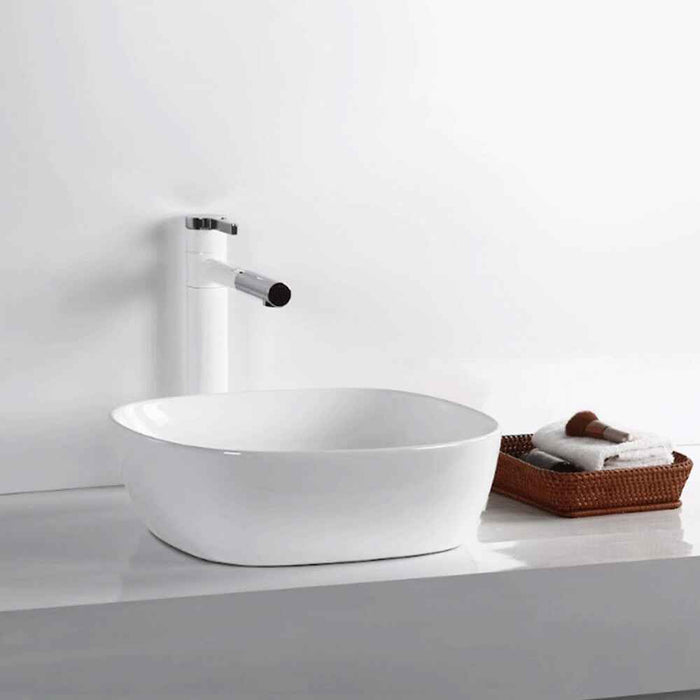 375*375*120mm Infinity Square Gloss White Ceramic Above Counter Basin