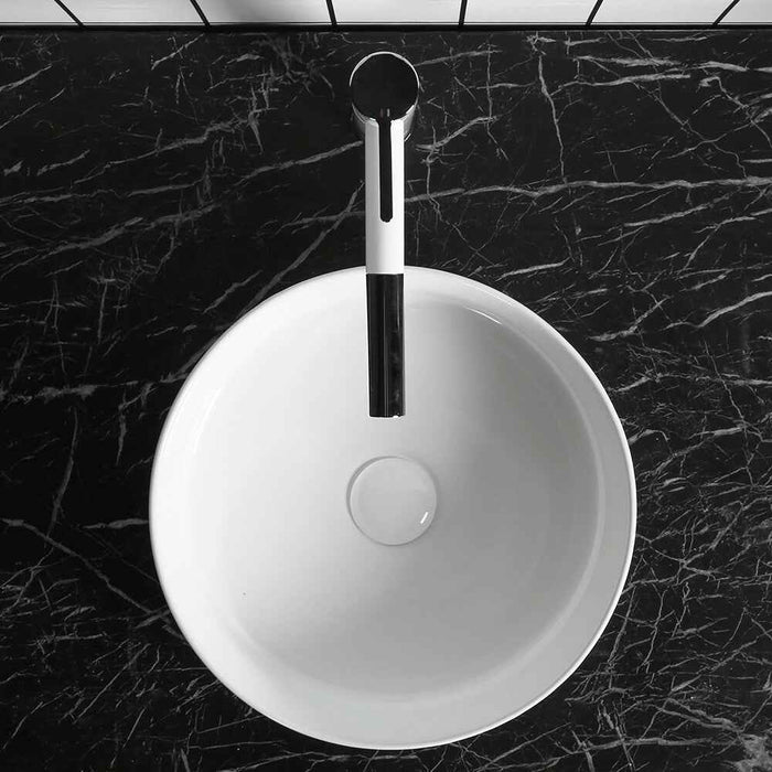 360*360*120mm Infinity Round Matt White Ceramic Above Counter Basin