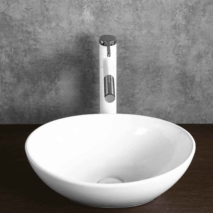 410*330*140mm Infinity Oval Gloss White Ceramic Above Counter Basin