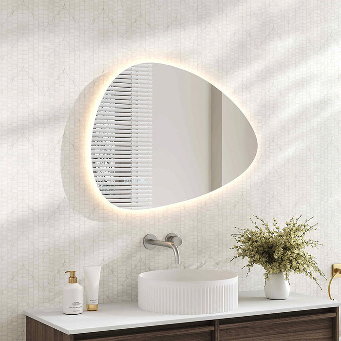 550*800*30mm Mercio Luna Frameless Copper - Free Silver Irregular LED Mirror