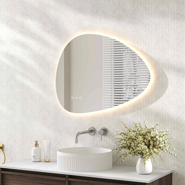 550*800*30mm Mercio Luna Frameless Copper - Free Silver Irregular LED Mirror