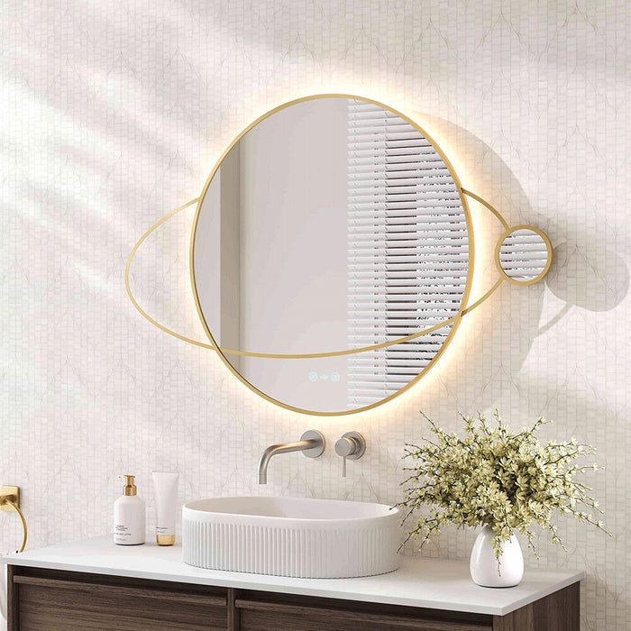950*800*40mm Mercio Luna Frameless Copper - Free Silver Planet LED Mirror