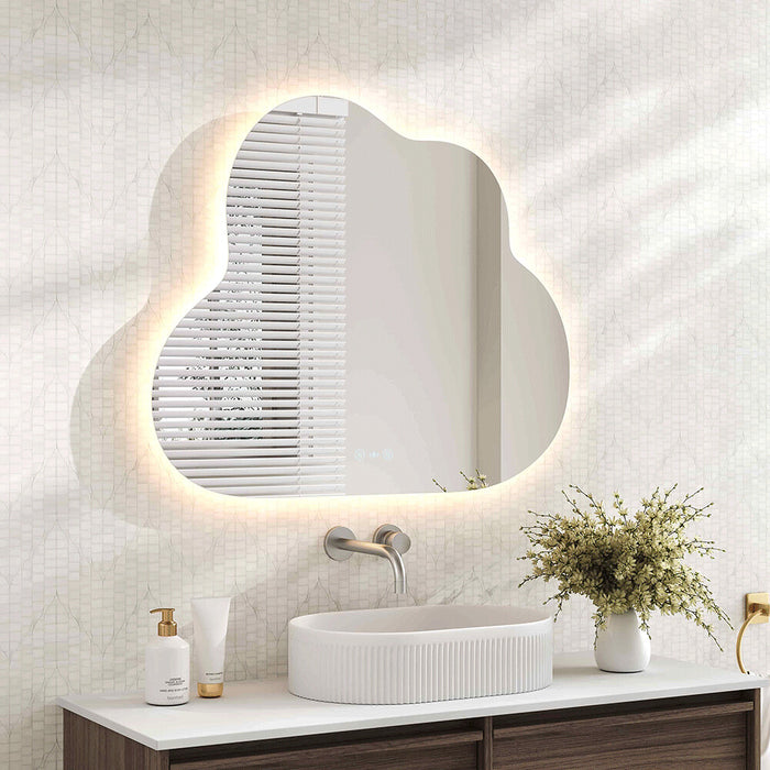 700*1000*30mm Mercio Luna Frameless Copper - Free Silver Cloud LED Mirror
