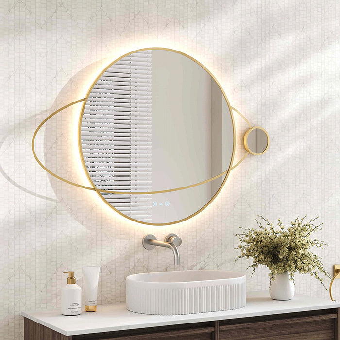 950*800*40mm Mercio Luna Frameless Copper - Free Silver Planet LED Mirror
