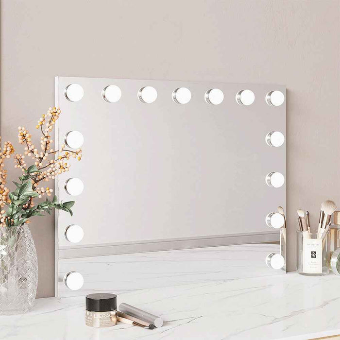 580*450mm Mercio Luna Copper - Free Silver Rectangle LED Frontlit Makeup Mirror