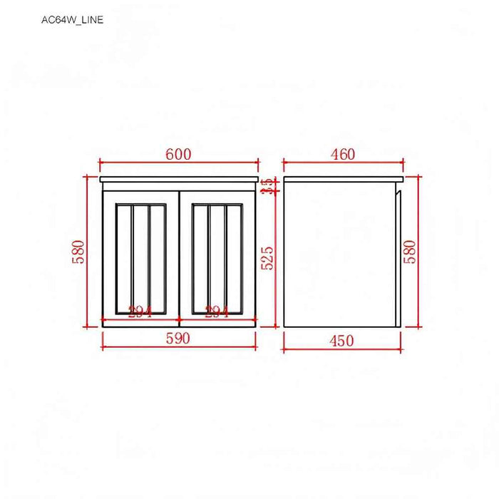 600-1500*460*580mm Lukka Archill Federation Matt White PVC Fluted Wall Hung Vanity