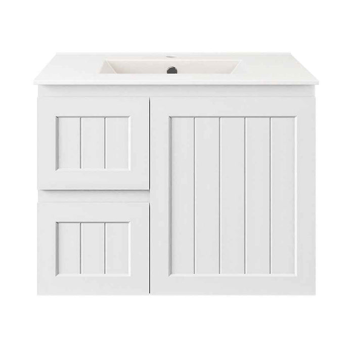 600-900*370*580mm Lukka Archill Federation Ensuite Matt White PVC Fluted Wall Hung Vanity