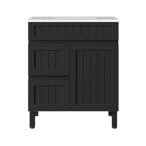 750-1500*460*880mm Lukka Archill Federation Matt Black/White PVC Fluted Freestanding Vanity