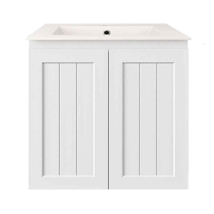 600-900*370*580mm Lukka Archill Federation Ensuite Matt White PVC Fluted Wall Hung Vanity