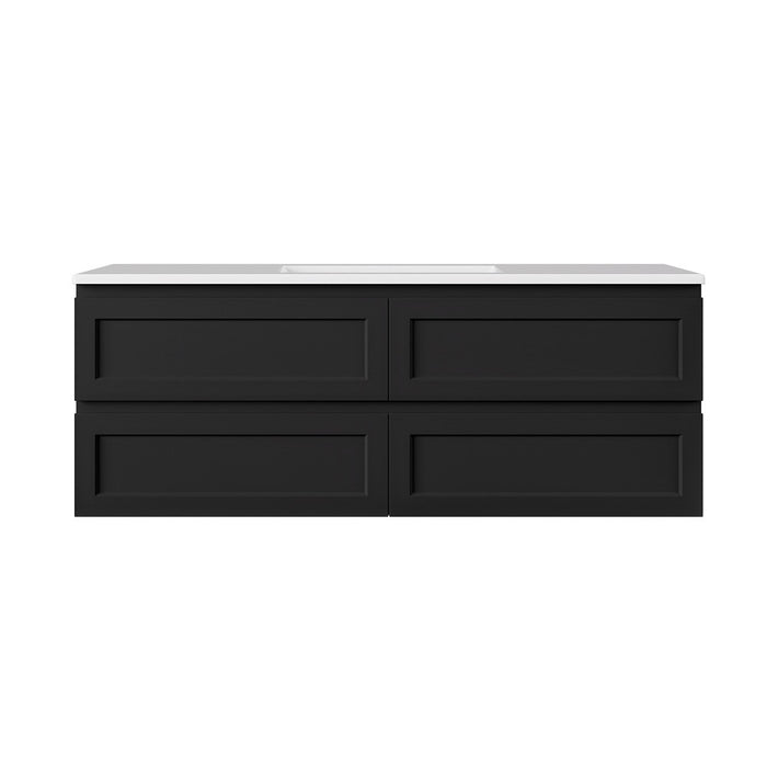 600-1500*460*500mm Lukka Hamilton Federation Matt Black PVC Wall Hung Vanity
