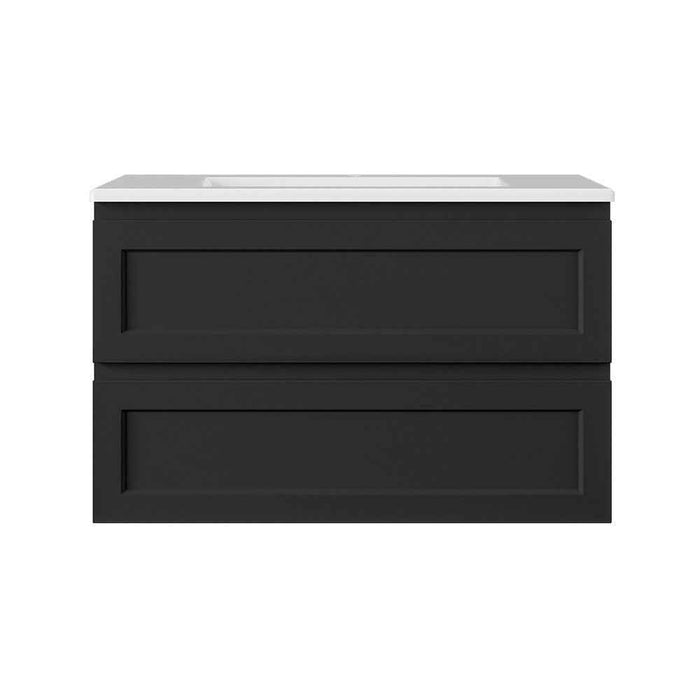 600-1500*460*500mm Lukka Hamilton Federation Matt Black PVC Wall Hung Vanity