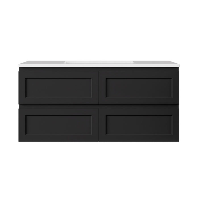 600-1500*460*500mm Lukka Hamilton Federation Matt Black PVC Wall Hung Vanity