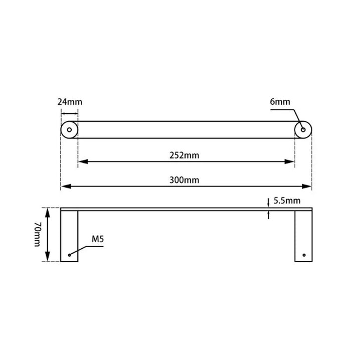Aquaperla Esperia Brushed Yellow Gold 304 Stainless Steel Towel Rail