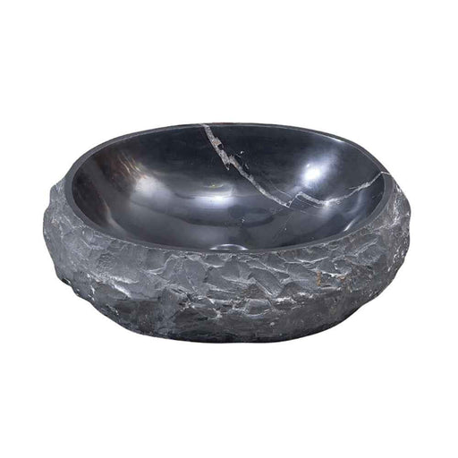 500*400*150mm Infinity Black Marble Stone Oval Above Counter Art Basin